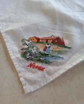 Norge Handkerchief VTG Embroidered Norway 9&quot; Souvenir collectable Memora... - $10.36
