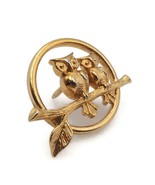 Avon Gold Tone Openwork Loving Owls Sitting On A Branch Lapel Pin .95 In... - £10.02 GBP