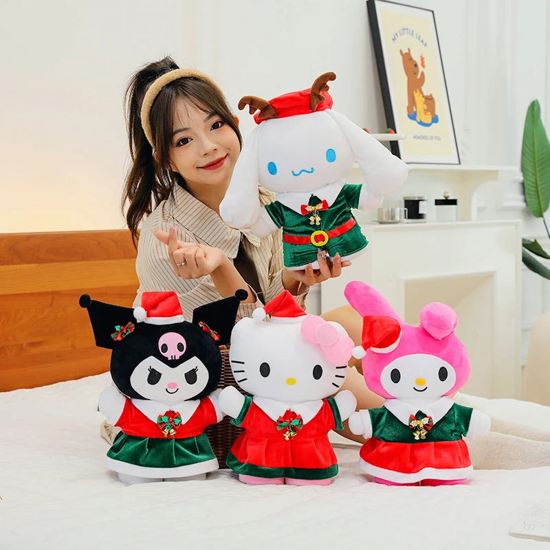 35cm Sanrio Kawaii Hello Kitty Kuromi Melody Cinnamoroll Plush Doll Xmas Anime S - $37.27