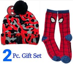 Marvel Spider-Man Youth/Adult Cuff Beanie Hat + 1 Pair Crew Socks  (One ... - $24.74