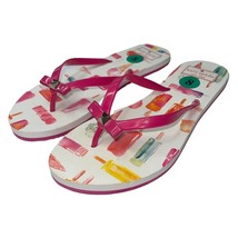 Kate Spade NY Flip Flops Pink Popsicles Bow Thong Sandals Lightweight Nadine - £30.83 GBP