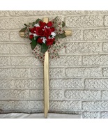 Cemetery flowers, cemetery decoration, memorial flowers, 24” cross memorial - $31.00