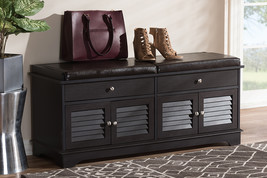 Accorsa Dark Brown Wood 2-Drawer Shoe Storage Bench - $3,941.89 MXN