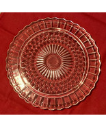 Vintage Federal Glass Bubble &amp; Sunflower footed cake plate platter clear... - $7.00