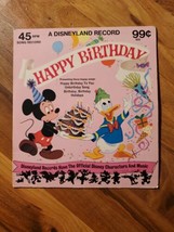 Happy Birthday A Disneyland Record 45 RPM Mickey Mouse Donald Duck Disney  - £9.94 GBP