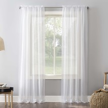 No. 918 Erica Crushed Sheer Voile Rod Pocket Curtain Panel 51&quot; x 63&quot; White - $36.62