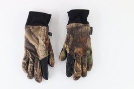 Vintage Cabelas Distressed Leather Goretex Camouflage Hunting Gloves Small - £38.88 GBP