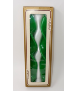 Fiamma Green Twisted 10&quot; Taper Candles MCM Made in Italy NEW - $540.85 MXN