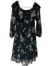 Torrid Cottagecore Bohochic Green Floral Print Dressy Lng Slve Ruffle Dr... - $23.99