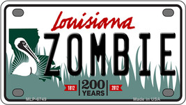 Zombie Louisiana Novelty Mini Metal License Plate Tag - $278.95 MXN