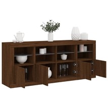 Sideboard with LED Lights Brown Oak 163x37x67 cm - £123.00 GBP