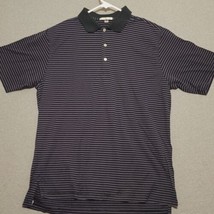 Peter Millar Men&#39;s Polo Shirt Size Large Purple Black Short Sleeve Casual - £18.07 GBP