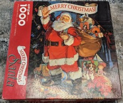 Springbok Merry Christmas Santa 1000 Piece Puzzle, MISSING 2 PIECES - $14.95