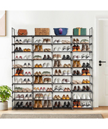 Spacious 10Tier Stackable Shoe Rack Stylish Entryway Storage for 80Pairs... - $109.40 CAD