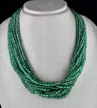 Natural Zambian Emerald Pearl Beads Round 14 Line 620 Carats Gemstone Necklace - £3,710.03 GBP