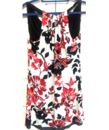 White House Black Market 6 Womens Sleeveless Red White Floral Dress - $34.75 CAD
