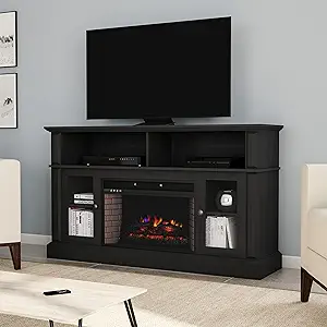 Electric Fireplace TV Stand for TVs up to 59&quot; Console with Media Shelves... - £615.46 GBP