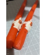 2 Halloween Orange candles with ghost pumpkins on front  never used  TLC... - $12.62