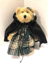 Boyds Bear with Black Cape &amp; Plaid Dress 8&quot; Plush Figure - £9.51 GBP