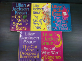 Lot of 5 lillian jackson Braun Cat books dropped a bombshell who went bananas  - £20.29 GBP