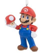 Hallmark Super Mario Mario W/ Mushroom Figural Ornament New ~ Nintendo Fans! - £9.60 GBP