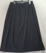 Leslie Fay A line Skirt Womens Petite 14 Black Velour Polyester Elastic Waist - £9.51 GBP