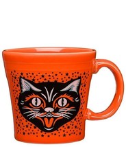 USA FIESTA Fiestaware Porcelain Halloween Black Cat Poppy Orange Tapered Mug - £22.75 GBP