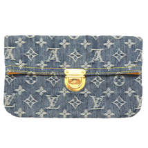 Louis Vuitton Monogram Denim Pochette Plat Clutch Bag Blue - £2,193.42 GBP