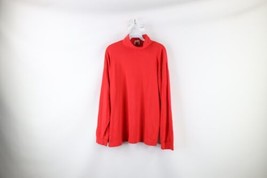 Vintage 90s Gap Mens Large Faded Blank Long Sleeve Turtleneck T-Shirt Red USA - £35.57 GBP