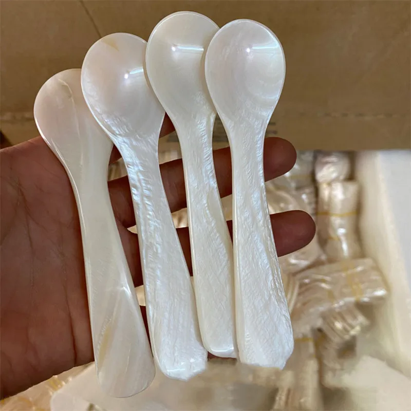9 13CM Natural Shell Ice Spoon Cream Coffee Caviar Spoon Mother of 9CM W... - $5.08