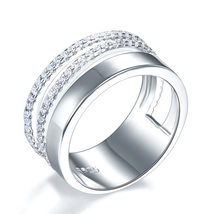  Solid 925 Sterling Silver Wedding Band Party Ring New Style Design  - £80.17 GBP
