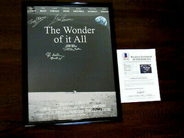 Buzz Aldrin Mitchell Cernan Roth Signed Auto The Wonder Of It All Poster Bas Ltr - £701.79 GBP