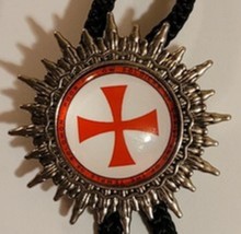 Knights Templar Bolo Necklace Tie - Red Cross With Background  - £15.73 GBP