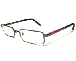 PRADA Eyeglasses Frames VPS 52A 74S-1O1 Black Red Silver Rectangular 52-17-140 - £55.88 GBP