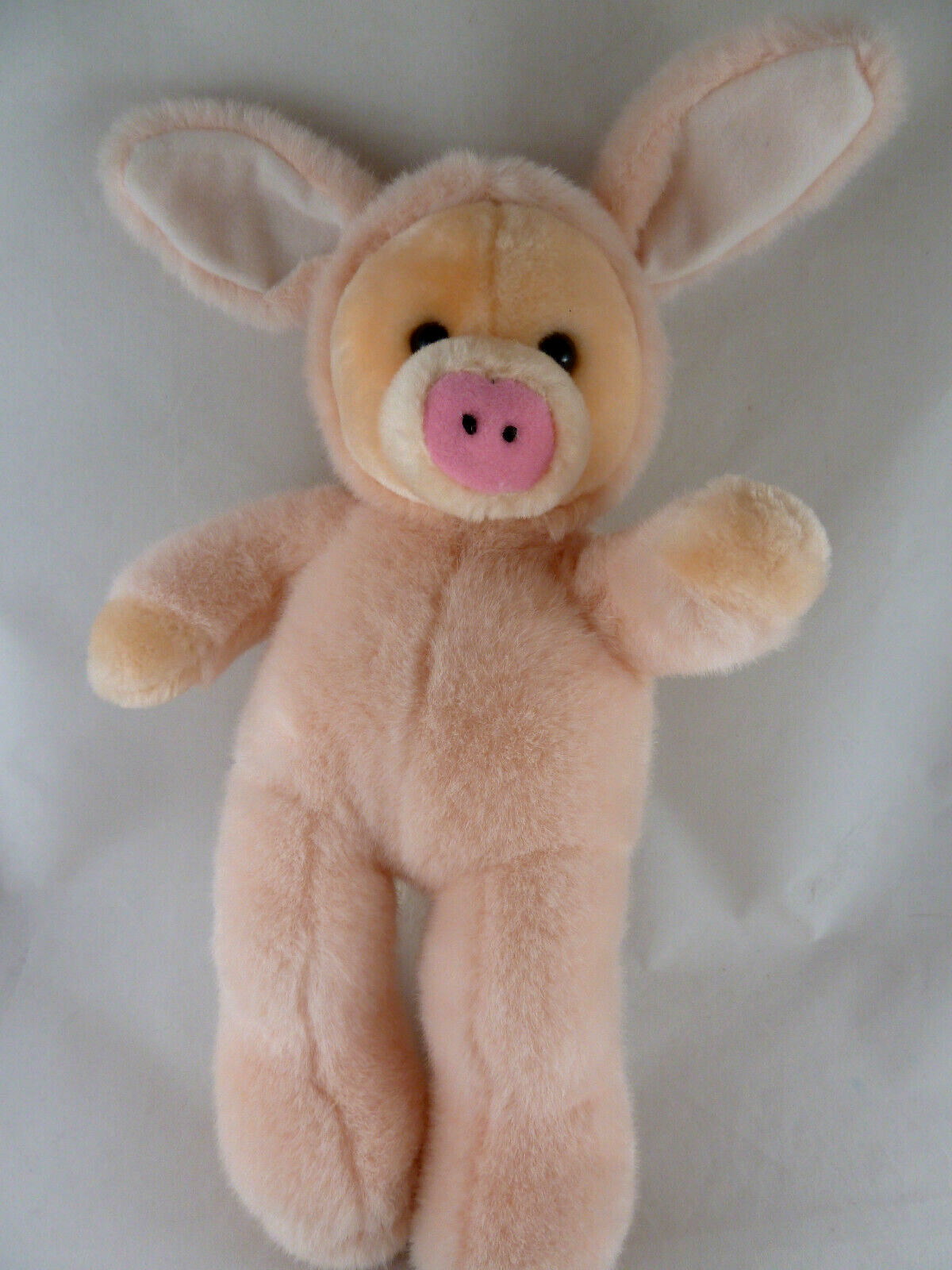 Sugar Loaf Plush Pigr In Bunny Rabbit Suit 14&quot; Peach - $14.84