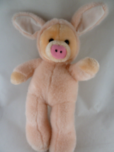 Sugar Loaf Plush Pigr In Bunny Rabbit Suit 14&quot; Peach - £11.68 GBP