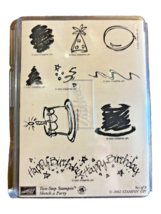 2002 Stampin Up Set Of 9 Two-Step Stampin Sketch A Party Birthday Hat Unmounted - £12.32 GBP