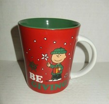 Gibson Funky Mug Peanuts Charlie Brown Be Giving Christmas Mug Cup 15 Fl Oz Red - £12.02 GBP