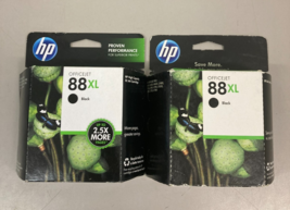 Lot of 2 Genuine OEM HP 88XL Black Ink Cartridge C9396AN / Exp 2013 - 15 - $12.95