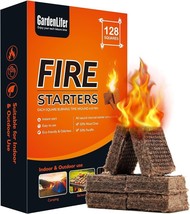 GardenLifer Fire Starter Cubes 128 Squares Charcoal Starter Kindling Instant - £16.83 GBP