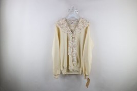 Deadstock Vintage 90s Country Primitive Womens Large Flower Lace Sweatshirt USA - £50.85 GBP