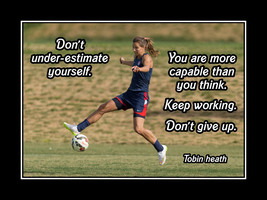 Tobin Heath Inspirational Soccer Motivation Quote Poster Print Wall Art Gift - £17.27 GBP+