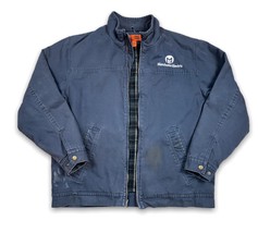 Cornerstone Flannel Lined Jacket Mens Xl Blue Canvas Duck Chore Workwear - £13.68 GBP