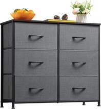 Somdot Dresser For Bedroom With 6 Drawers, 3-Tier Wide Storage Chest Of ... - $64.99