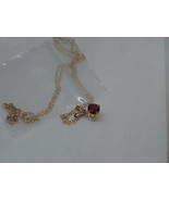 14k .25ct Garnet Solitaire Pendant Drop Necklace Yellow Gold 18&quot; 1.0G Ne... - €211,09 EUR