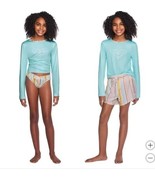 Roxy Girls Boys Swim Set Light Blue 3-PC UPF 50 Rash Guard Bikini Bottom... - $58.96 CAD