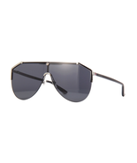 Gucci GG0584S 001 Sunglasses Shield Black/Ruthenium With Gray Lens - $238.73 CAD