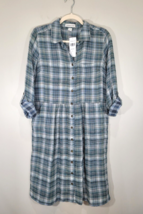 Coldwater Creek Shirt Dress Women&#39;s Sz PS Multicolor Plaid Long Sleeves Collared - $37.95