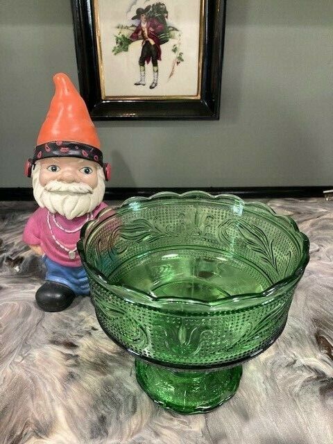 Primary image for VINTAGE  E O BRODY EMERALD GREEN COMPOTE CANDY DISH FRUIT BOWL