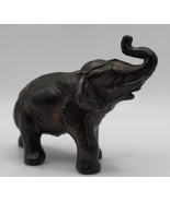 Vintage Small Bronze Color Metal Trunk Up Elephant Figurine - £10.91 GBP